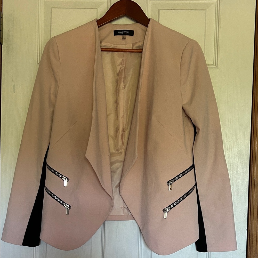 Nine West Women's Blush Blazer with Zipper Accents